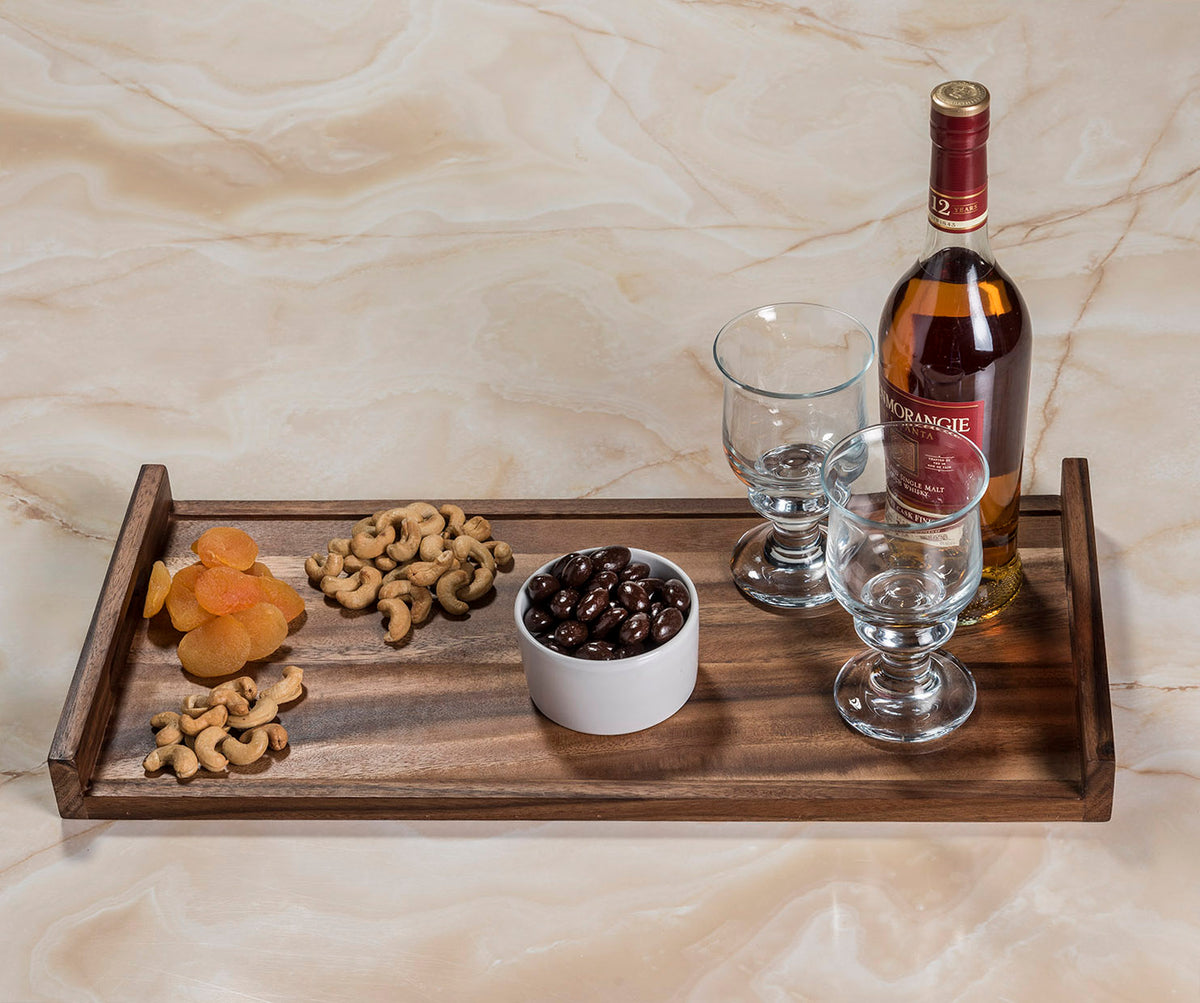 Long Acacia Wood Serving & Coffee Table Tray