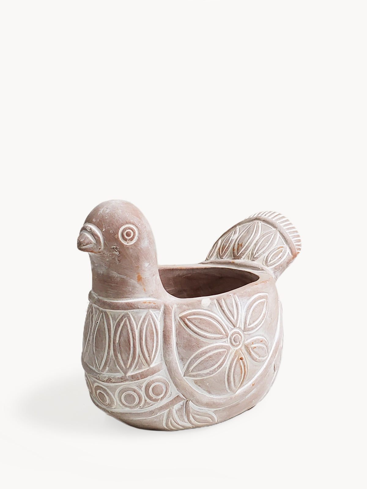 Handmade Spotted Dove Terracotta Planter