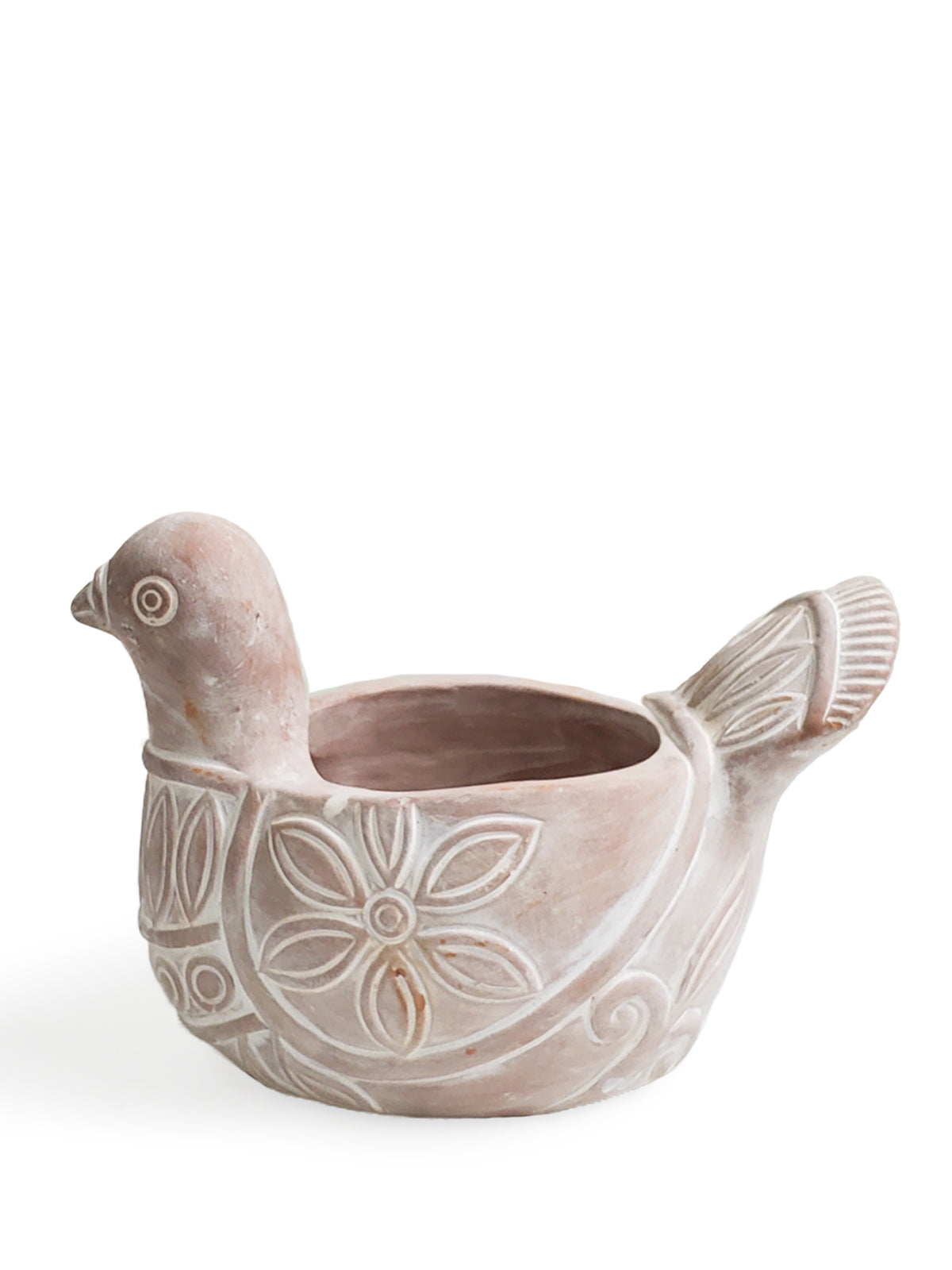 Handmade Spotted Dove Terracotta Planter