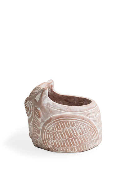 Handmade Horned Owl Terracotta Planter