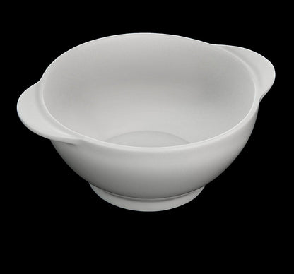 Porcelain Soup Bowl & Bamboo Serving Tray Set