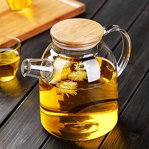 54 oz Borosilicate Glass Teapot with Bamboo Lid & Infuser