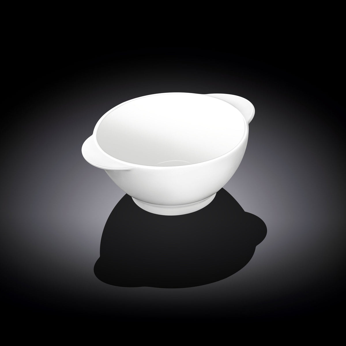 Porcelain Soup Bowl & Bamboo Serving Tray Set