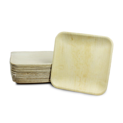 8-Inch Square Areca Palm Leaf Plates – 25, 50 or 100 Pack