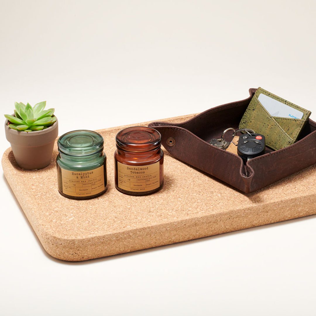 Rectangular Upcycled Cork Serving & Display Tray