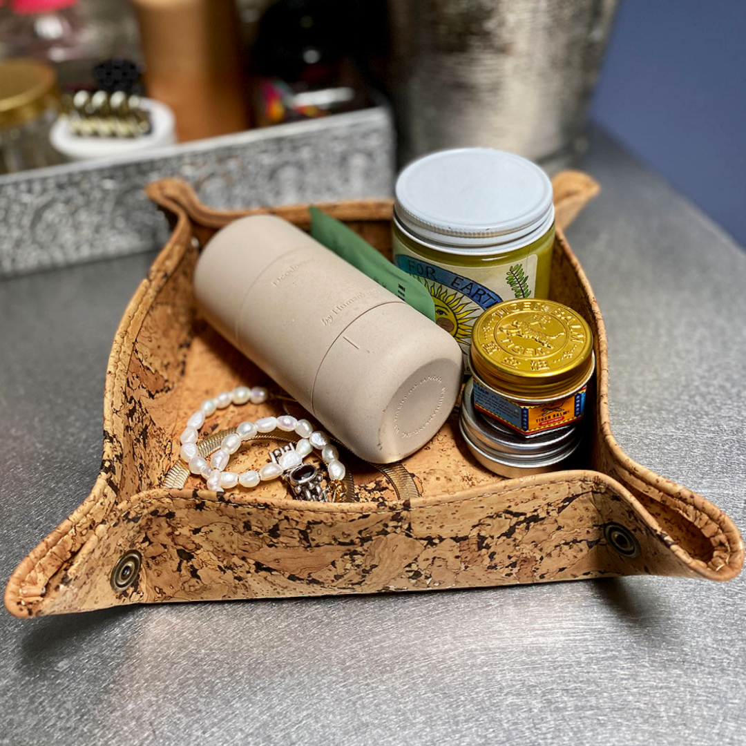 Cork Catch-All Tray for Entryway, Desk & Nightstand