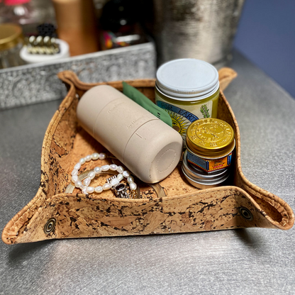 Cork Catch-All Tray for Entryway, Desk & Nightstand