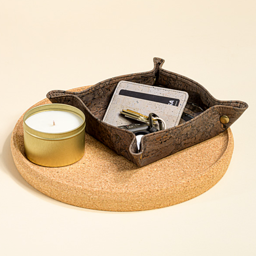 Cork Catch-All Tray for Entryway, Desk & Nightstand