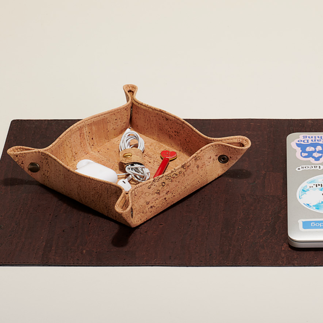 Cork Catch-All Tray for Entryway, Desk & Nightstand