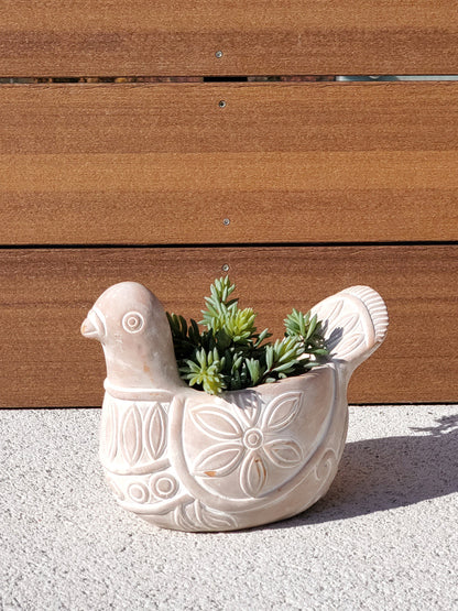 Handmade Spotted Dove Terracotta Planter