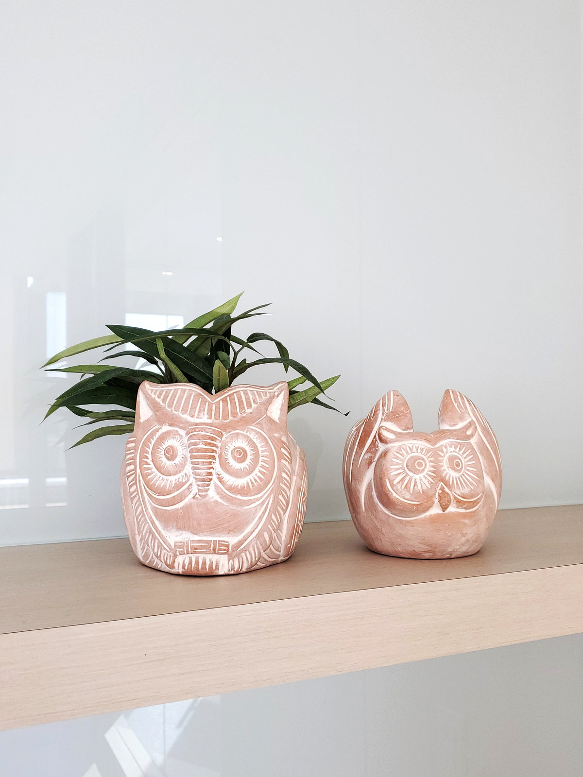 Handmade Horned Owl Terracotta Planter