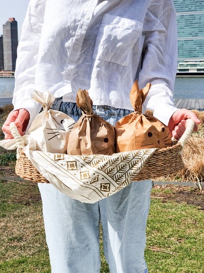 Handmade Seagrass Bread & Storage Basket with White Handle
