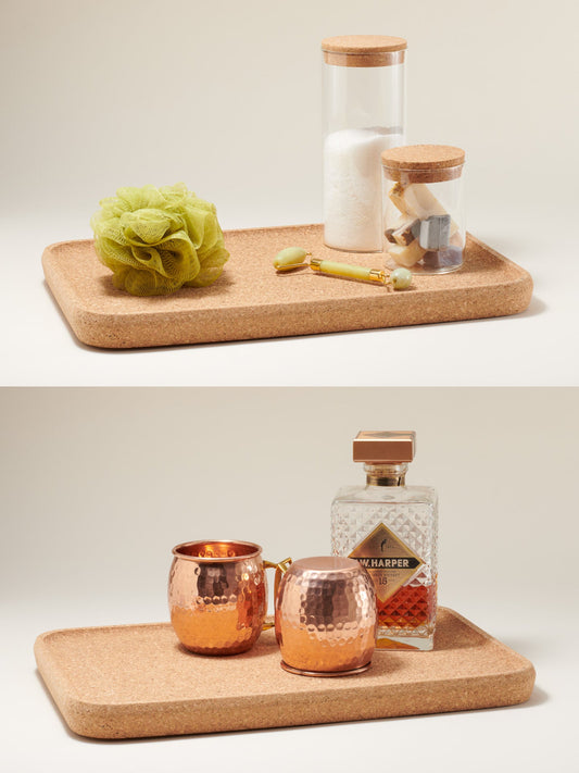 Rectangular Upcycled Cork Serving & Display Tray