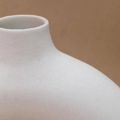 Off White Ceramic Decorative Vase 12 Inch